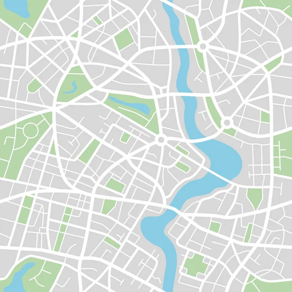 City mapa abstraktní vzor bezešvé - ilustrace — Stockový vektor