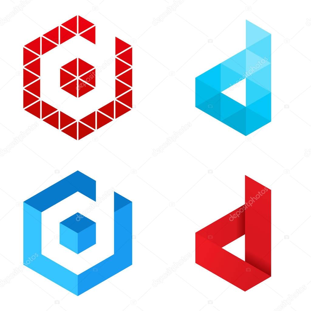 Vector illustration of letter logo D