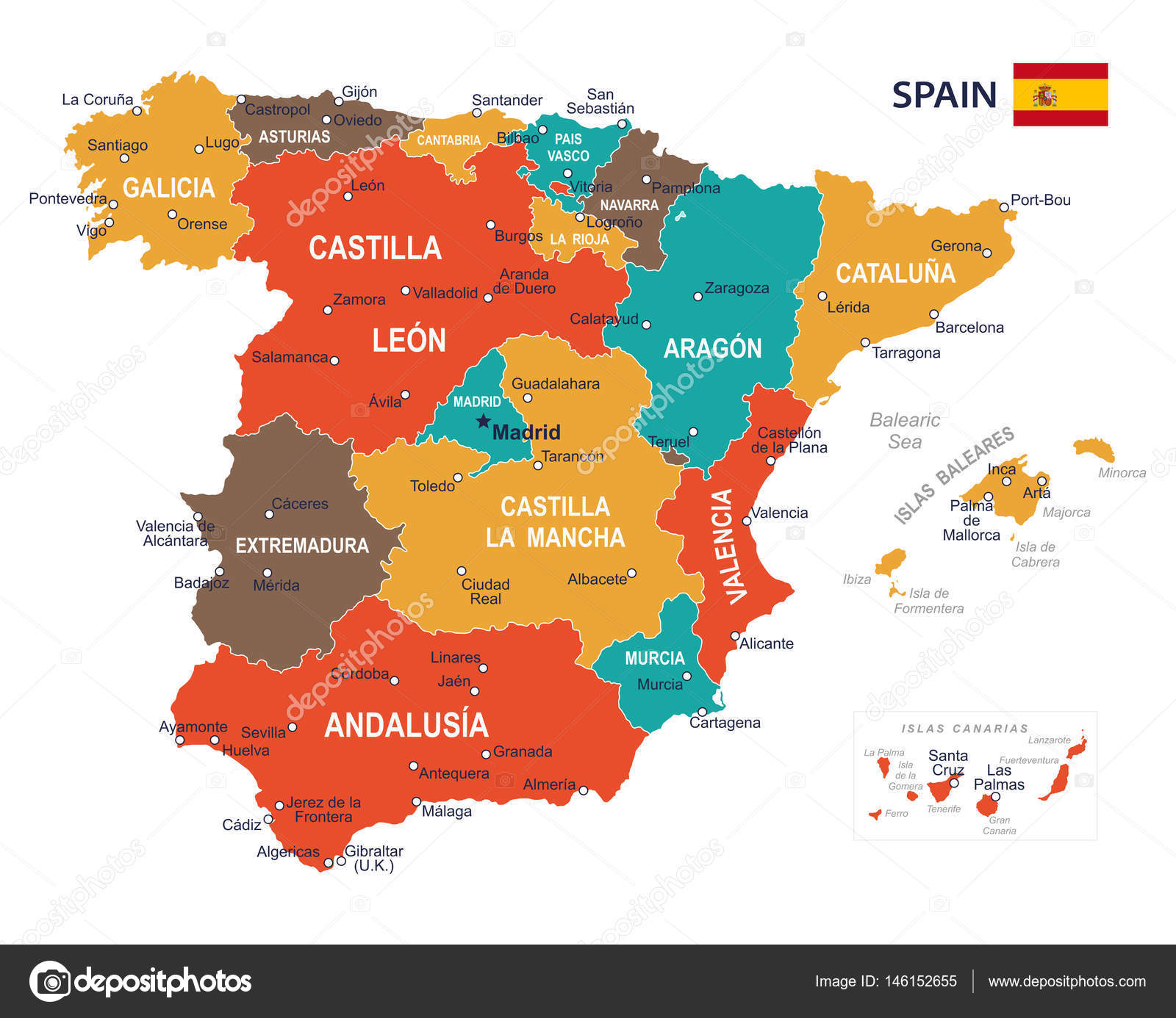 Vetores de Portugal E Espanha Mapas e mais imagens de Espanha