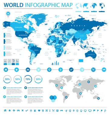 Dünya Haritası - Infographic Set
