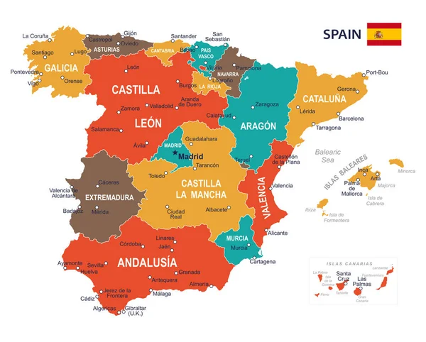 Mapa Espanha de parede