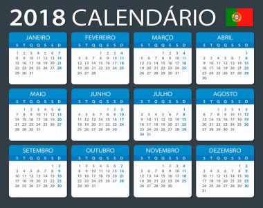Takvim 2018 - Portekizce sürümü