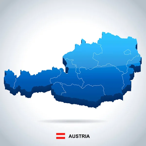 Austria - mapa e ilustración de la bandera — Archivo Imágenes Vectoriales