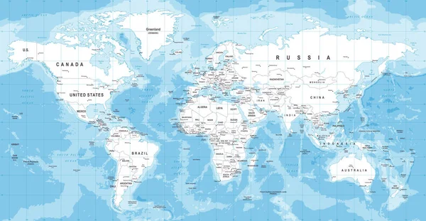 Världen karta vektor. Detaljerad illustration av VärldenKarta — Stock vektor