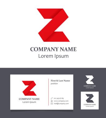Harf Z - Logo tasarım öğesi iş kartı ile - illüstrasyon