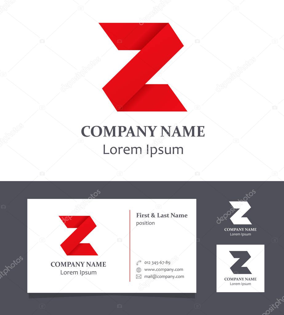 Letter Z - Logo Design Element with Business Card - illustration