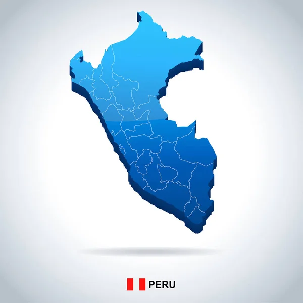 Перу - карту і позначає ілюстрація — стоковий вектор