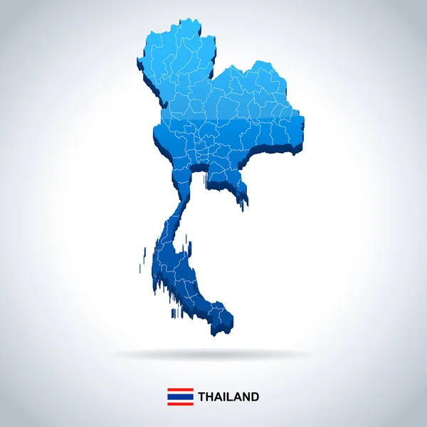 Tailandia - mapa e ilustración de la bandera — Vector de stock