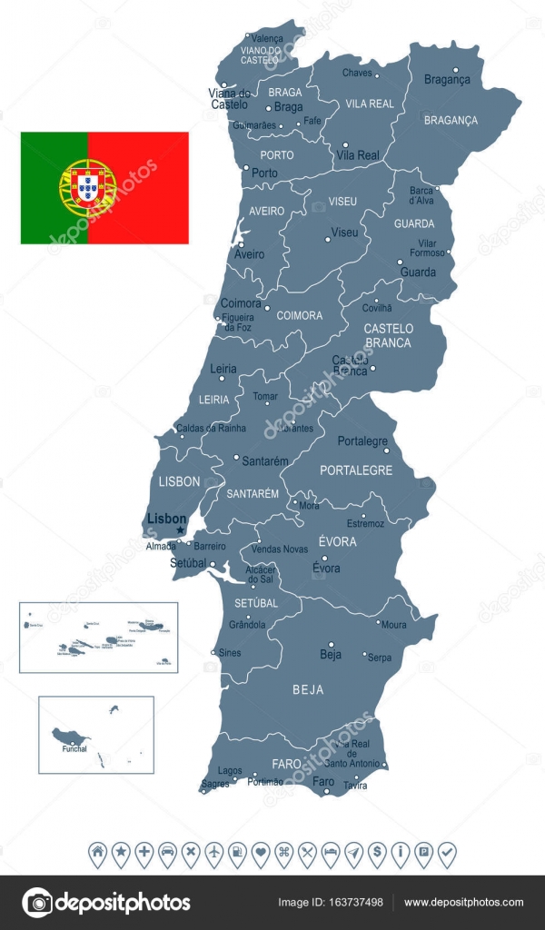Vetores de O Mapa Detalhado De Portugal Com A Bandeira Nacional e mais  imagens de Bandeira - iStock