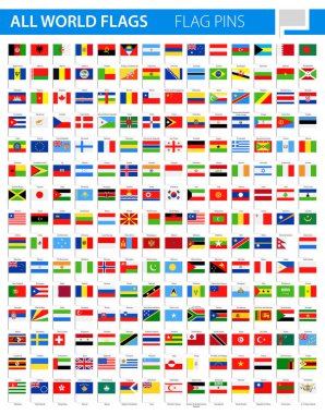 Toplu iğne - tüm dünya vektör bayrak
