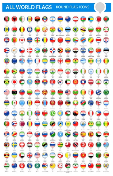 Pinos de bandeira redonda - All World Vector — Vetor de Stock