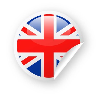İngiltere bayrak vektör yuvarlak köşe kağıt simgesi