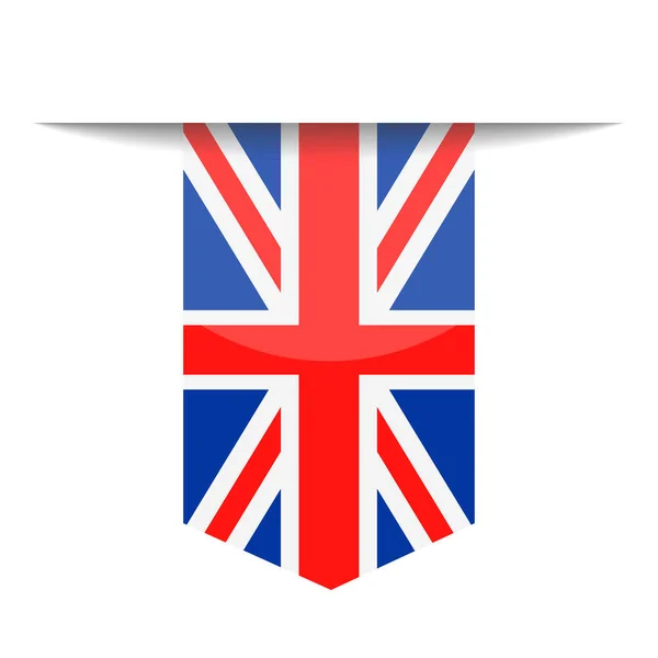 Велика Британія прапор векторних значка закладки — стоковий вектор