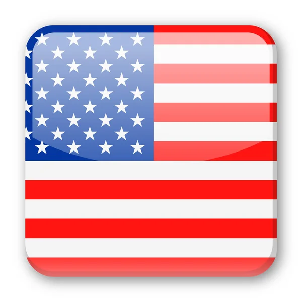 Bandera de Estados Unidos Vector Square Icon — Vector de stock