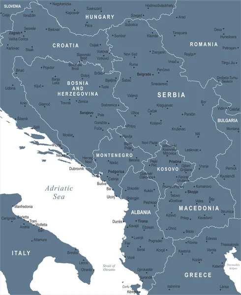Карта Европы - векторная иллюстрация — стоковый вектор