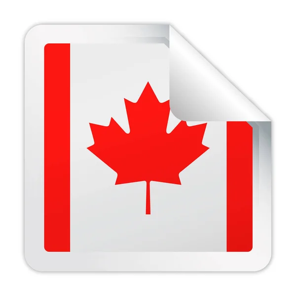 Canada vlajka vektorový náměstí roh papíru ikona — Stockový vektor