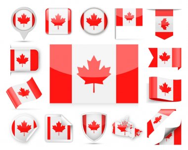 Kanada bayrağı vektör Set