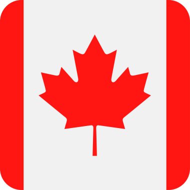Kanada bayrağı vektör kare düz simgesi