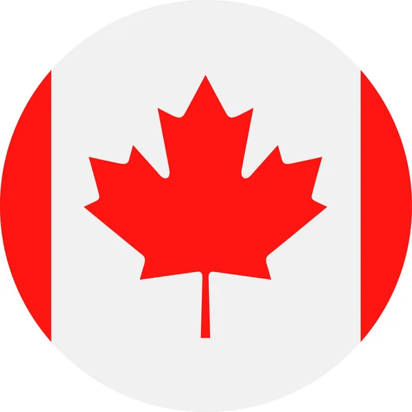 캐나다 국기 벡터 평면 아이콘 라운드 — 스톡 벡터