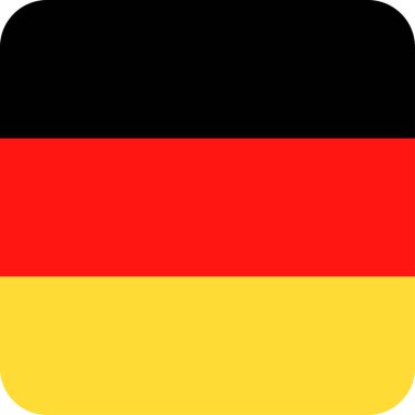 Almanya bayrağı vektör kare düz simgesi