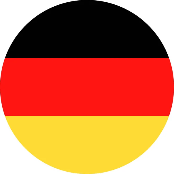 Tyskland flagga vektor plana runda ikonen — Stock vektor