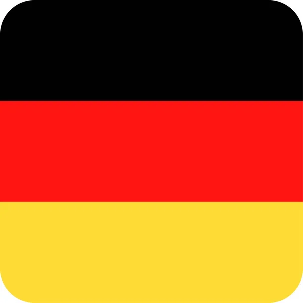 Deutschland Flaggenvektor quadratisch flaches Symbol — Stockvektor