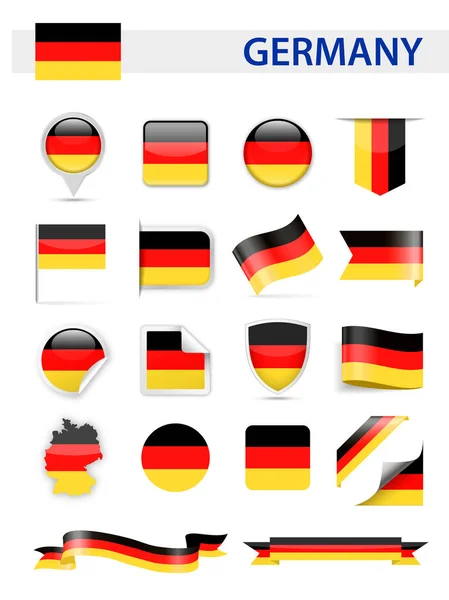 Germany Flag Vector Set — Stock Vector