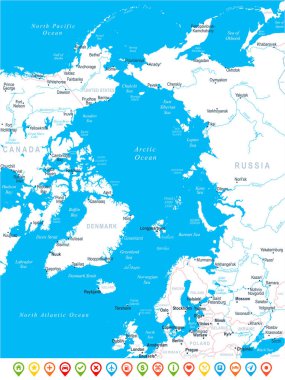 Kutup harita - vektör çizim