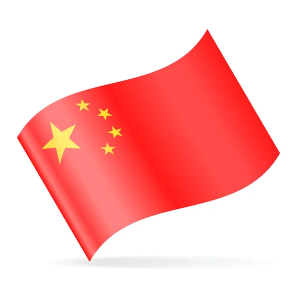 Знамя векторного размахивания флагом Китая — стоковый вектор
