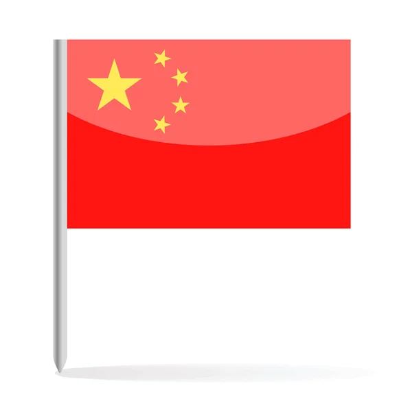 China Bandera Pin Vector Icono — Vector de stock