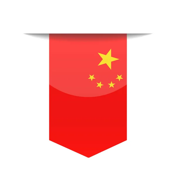 Icône de signet de vecteur de drapeau de Chine — Image vectorielle