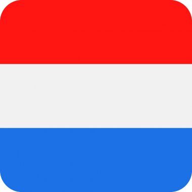Hollanda bayrağı vektör kare düz simgesi