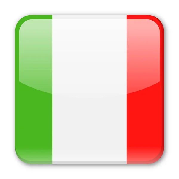Italia Bandera Vector Square Icono — Archivo Imágenes Vectoriales