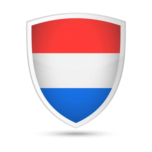 Nederländerna flaggikonen vektor sköld — Stock vektor