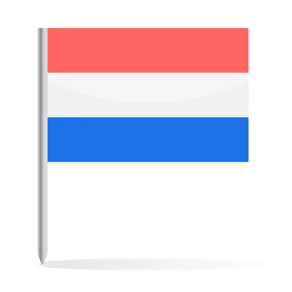 Holanda Bandeira Pin Vector Icon — Vetor de Stock
