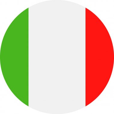 İtalya bayrağı vektör yuvarlak düz simgesi