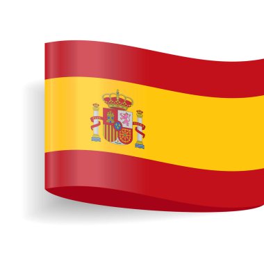 İspanya bayrağı vektör etiket bir ses etiketi simgesi