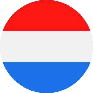 Hollanda bayrağı vektör yuvarlak düz simgesi