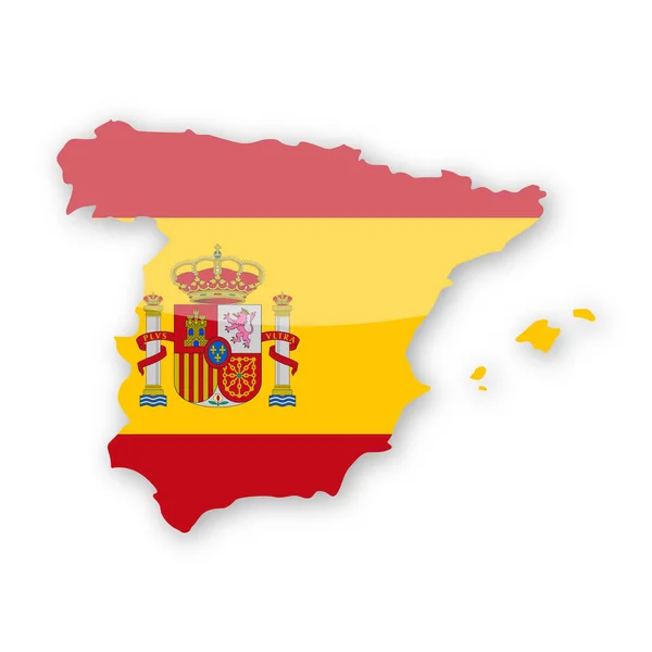 Espanha Bandeira País Contour Vector Icon —  Vetores de Stock