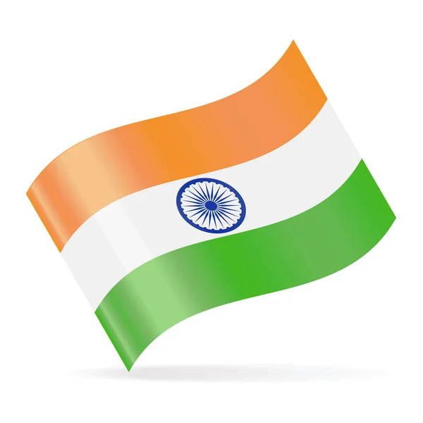 Vector de la bandera de la India ondeando icono — Archivo Imágenes Vectoriales