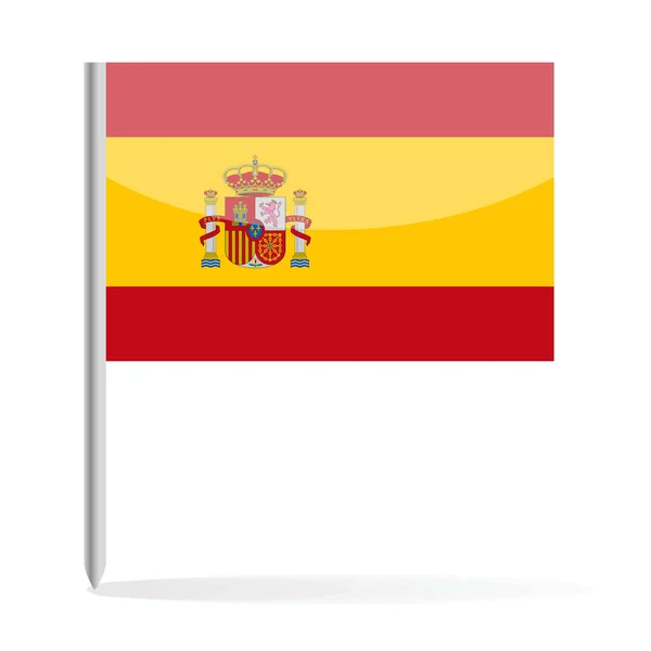 Espanha Bandeira Pin Vector Icon — Vetor de Stock