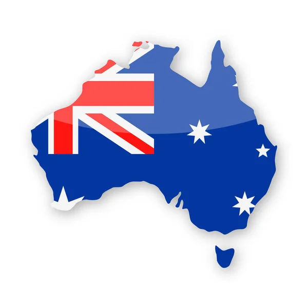 オーストラリアの旗国の輪郭ベクトル アイコン — ストックベクタ