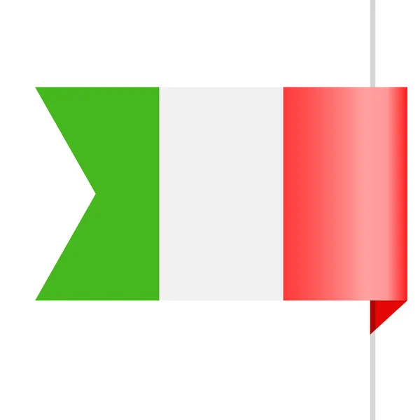 Italia Bandera Vector Bookmark Icon — Archivo Imágenes Vectoriales