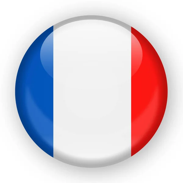 França Bandeira Vector Round Icon —  Vetores de Stock