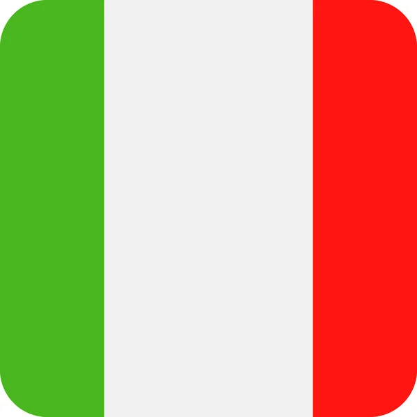 イタリア国旗ベクトル広場フラット アイコン — ストックベクタ