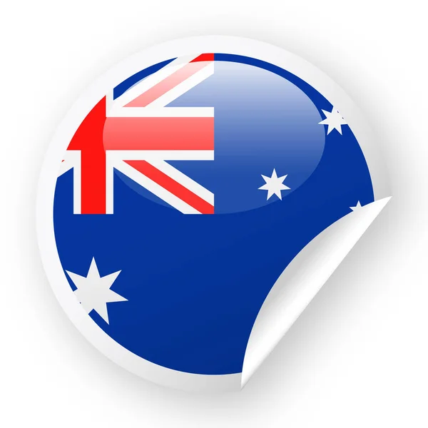 Bandera de Australia Vector Round Corner Paper Icon — Vector de stock