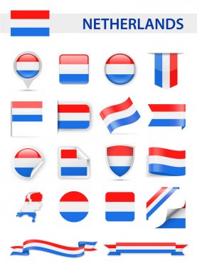 Hollanda bayrağı vektör Set