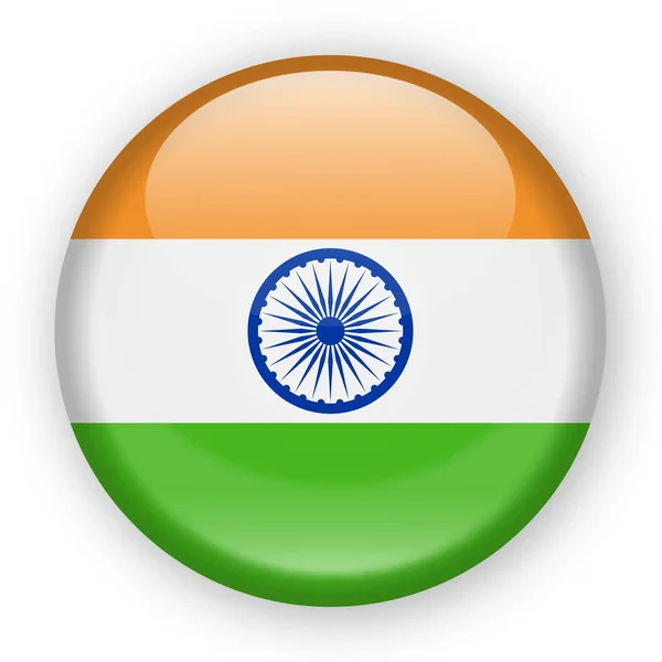Vlag van India Vector ronde pictogram — Stockvector
