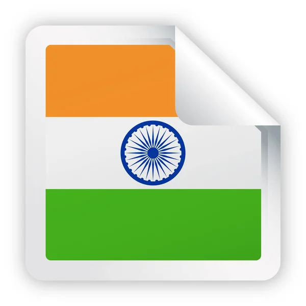 Índia Bandeira Vector Square Corner Paper Icon —  Vetores de Stock
