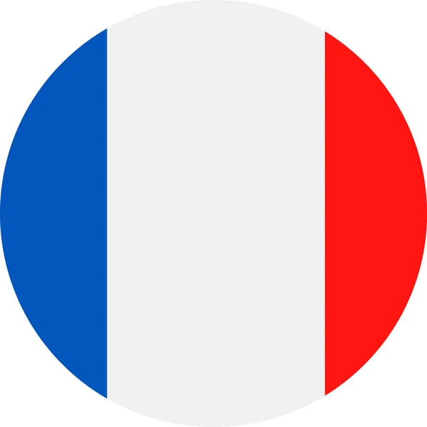 Icône plate ronde de vecteur de drapeau de France — Image vectorielle